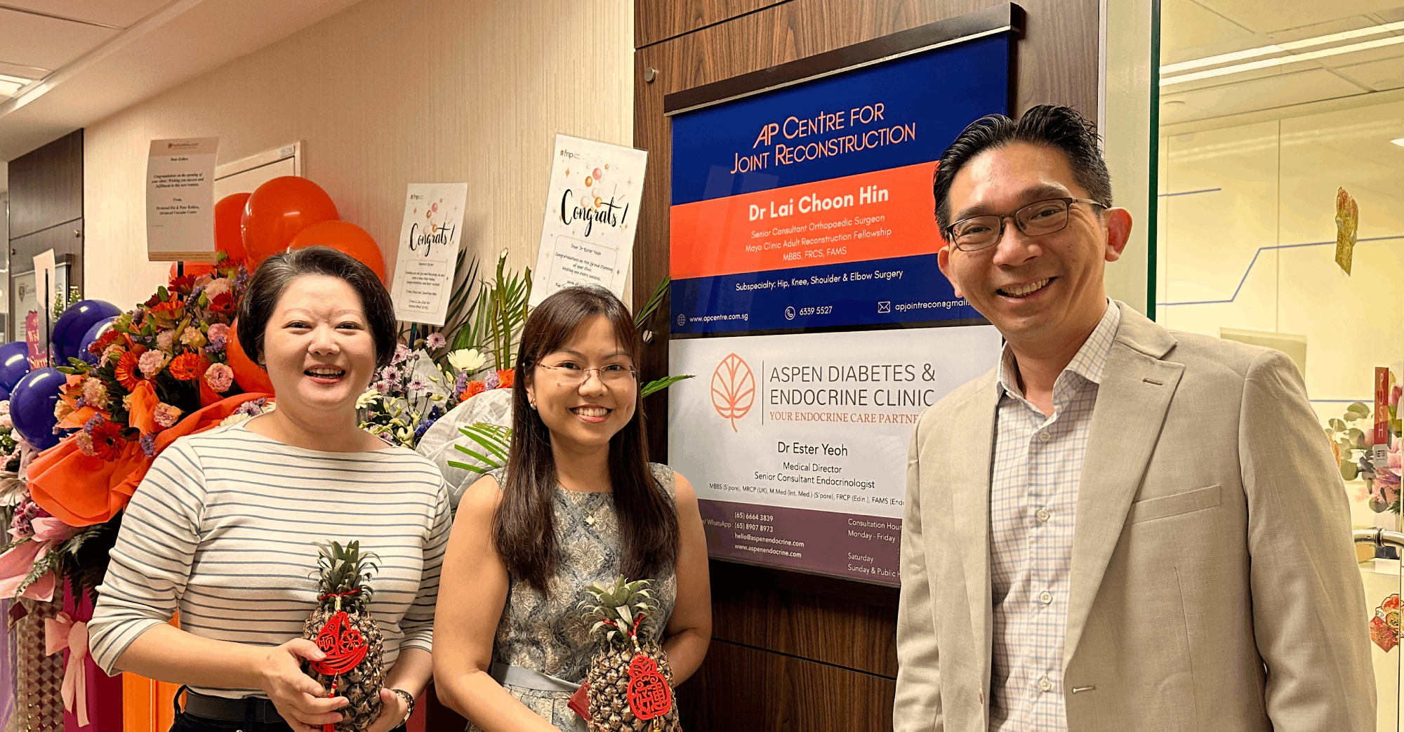(From L-R): Managing Director, Fullerton Health Specialists Division Ms. Margareta Laminto; Dr Ester Yeoh, Medical Director and Senior Consultant Endocrinologist and Mr. Ho Kuen Loon, Group CEO, Fullerton Health
